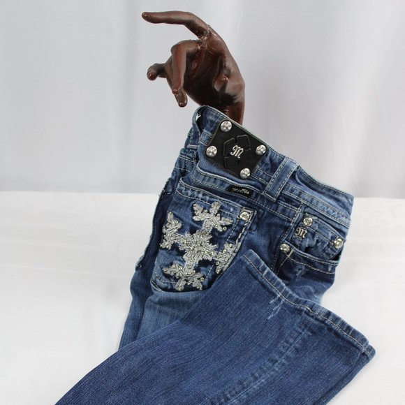 Miss Me Embellished Bling Boot Cut Jean, Size 27 - Picture 4 of 9